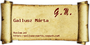 Gallusz Márta névjegykártya
