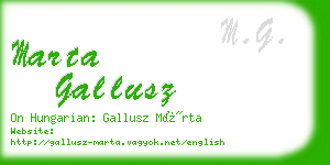 marta gallusz business card